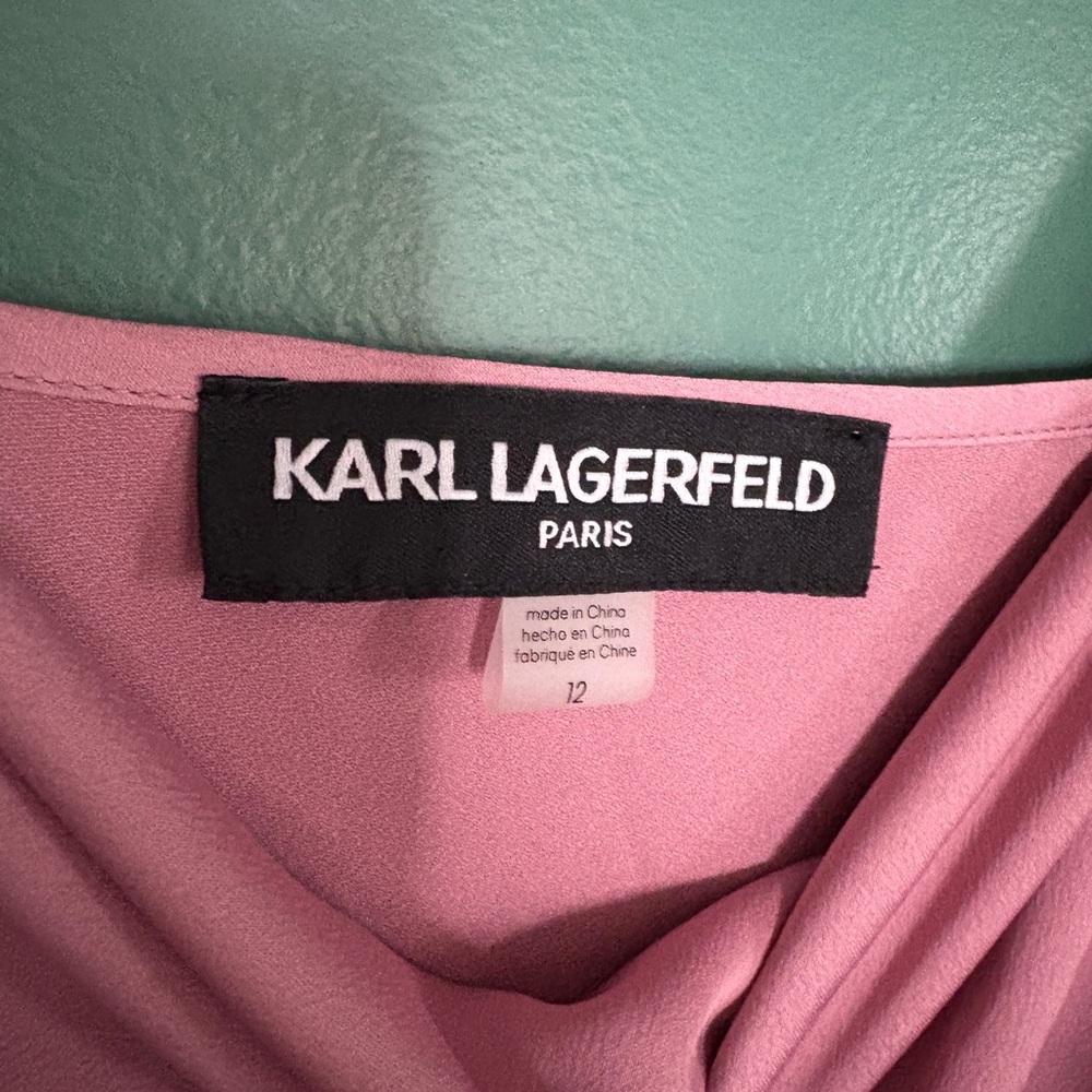 Karl Lagerfeld Paris Rose Pink Maxi Slip Dress - Picture 3 of 3
